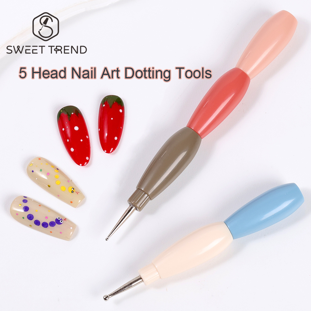 Group Head Brush - SWEET TREND-1pc 5 Head Nail Dotting