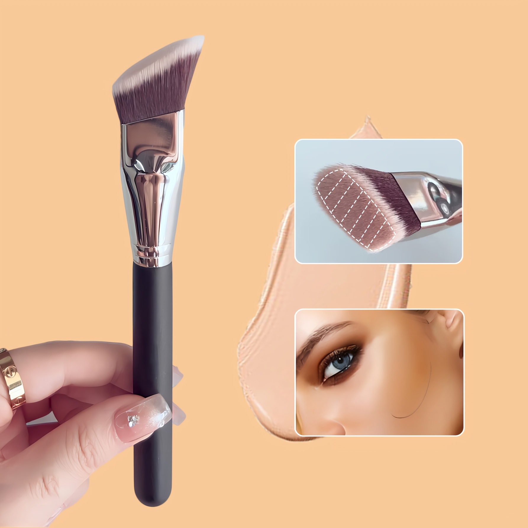 Group Head Brush - Professional Wide-Angle Foundation Brush Rectangular Bristles