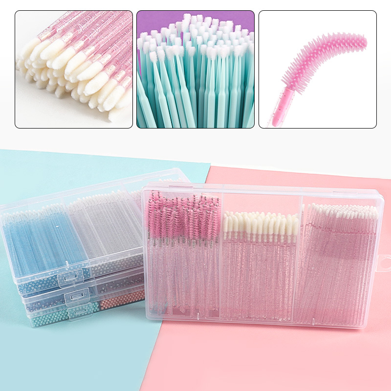 Group Head Brush - 3 Grid Clear Box Macaron Glitter