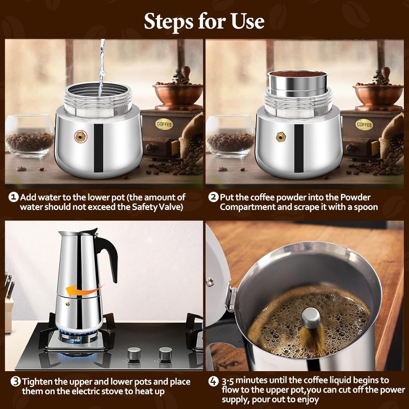 6 Cup Mocha Pot Stainless Stee - Hero Coffee Equipment review and price