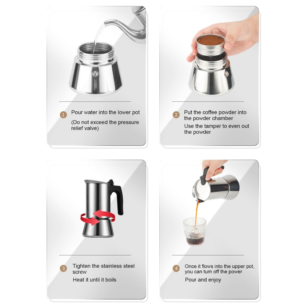 Stainless Steel Moka Pot Large - Hero Coffee Equipment review and price