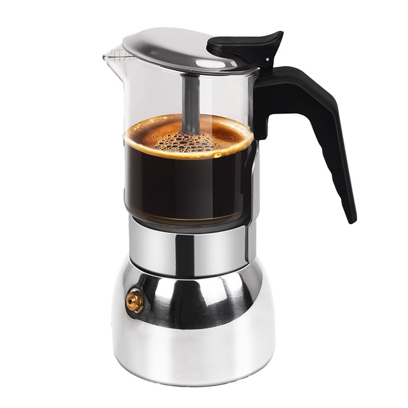 ABUI-Clear Glass 4 Cup Moka Po - Hero Coffee Equipment review and price